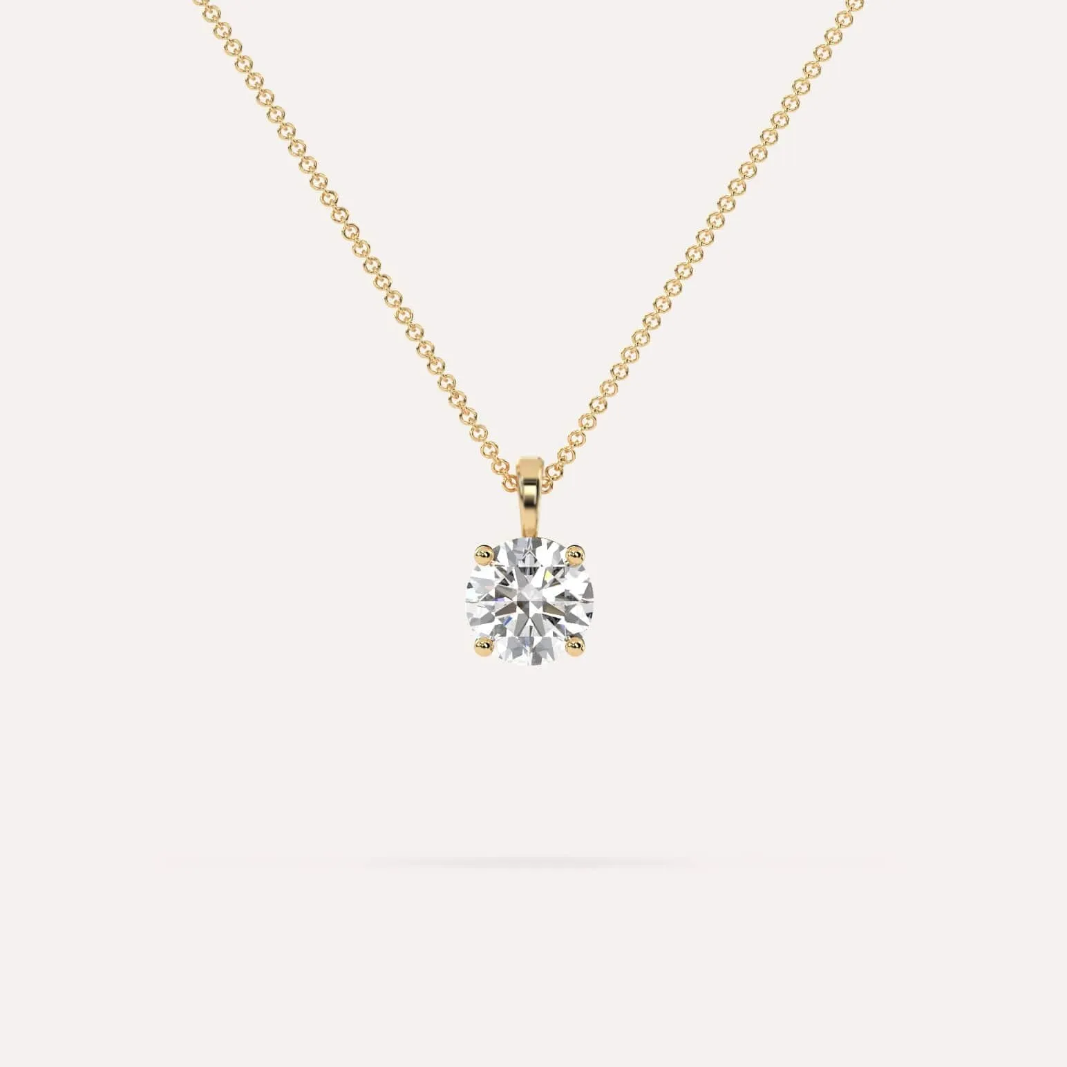 1 carat Round Diamond Pendant Necklace