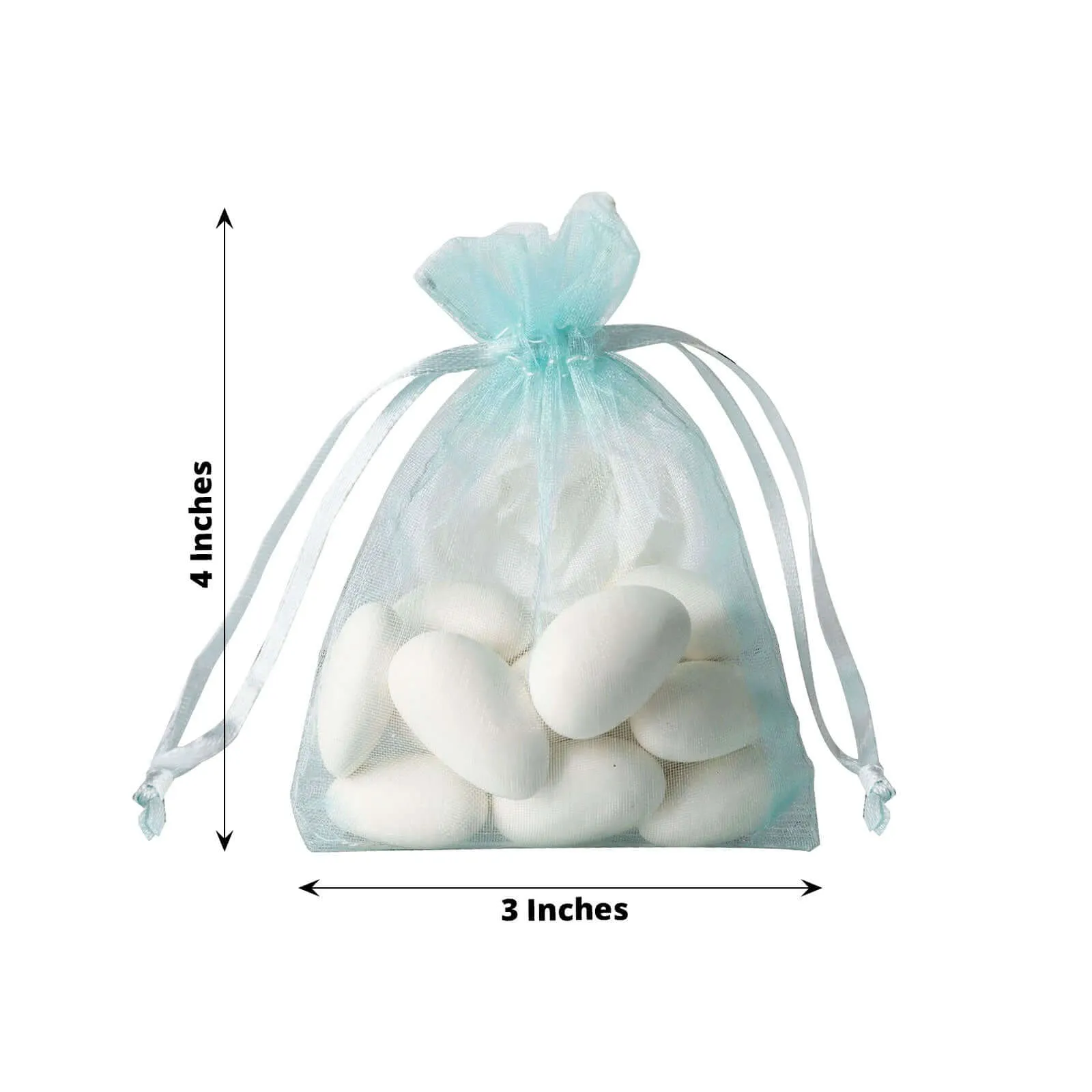 10 Pack 3"x4" Light Blue Organza Drawstring Wedding Party Favor Gift Bags - Clearance SALE