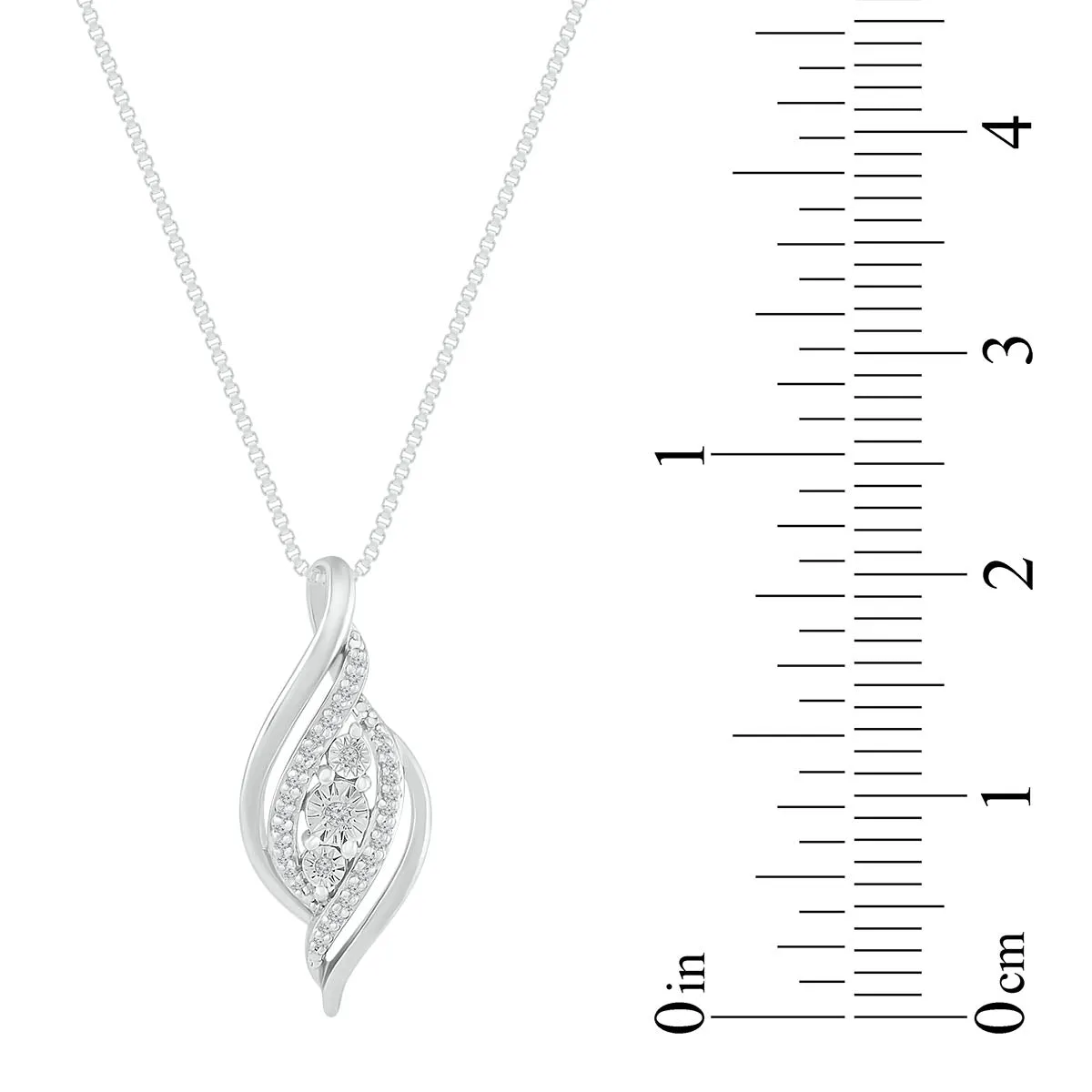 1/15 CTW Diamond Three Stone 18-inch Pendant in Sterling Silver