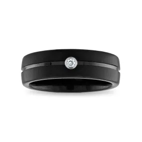 1/25 CTW Diamond Wedding Ring in Black Tungsten