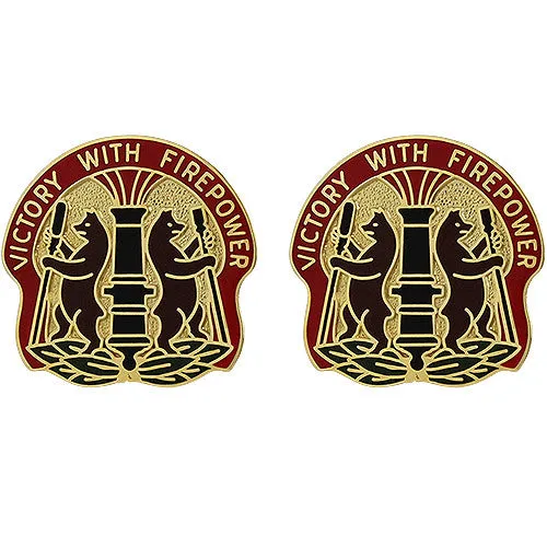 135th Field Artillery Brigade Unit Crest (Victory With Firepower) - Sold in Pairs