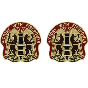 135th Field Artillery Brigade Unit Crest (Victory With Firepower) - Sold in Pairs