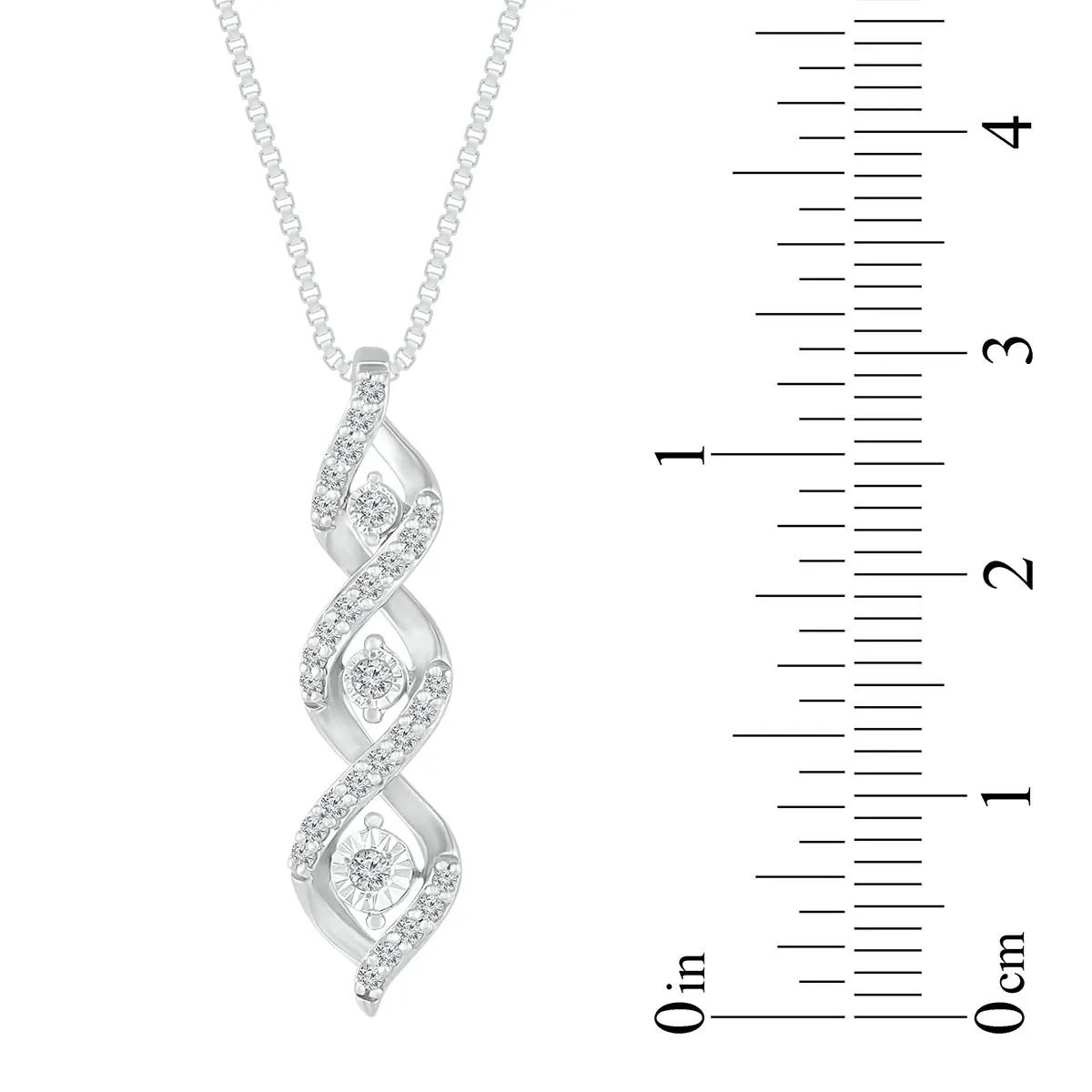 1/4 CTW Diamond Three Stone Pendant in Sterling Silver