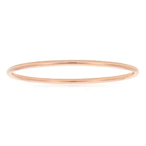 9ct 4mm x 65mm Rose Gold Silver Filled Plain Golf Bangle