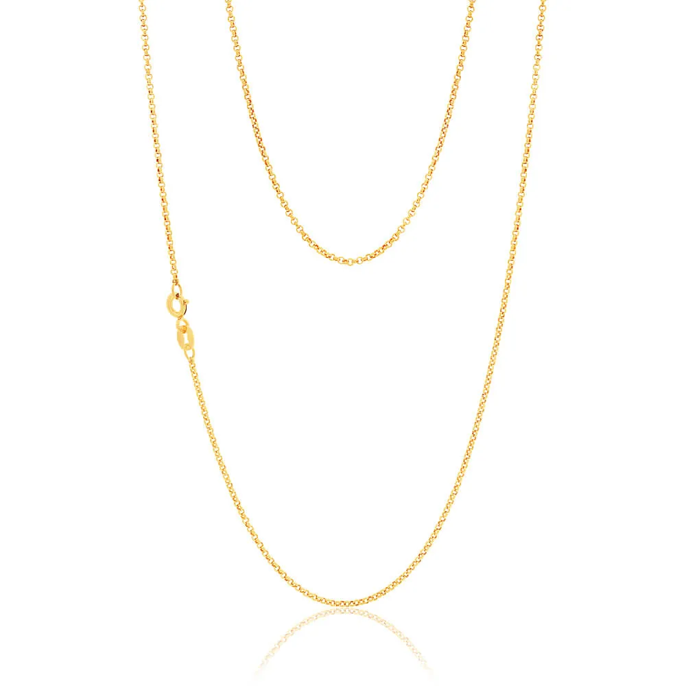 9ct Delightful Yellow Gold Silver Filled Belcher Chain