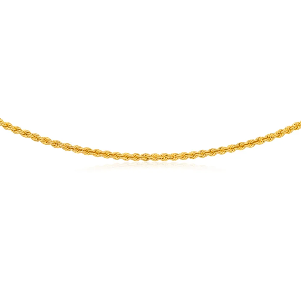 9ct Gold Filled Rope 45cm Chain 80 Gauge