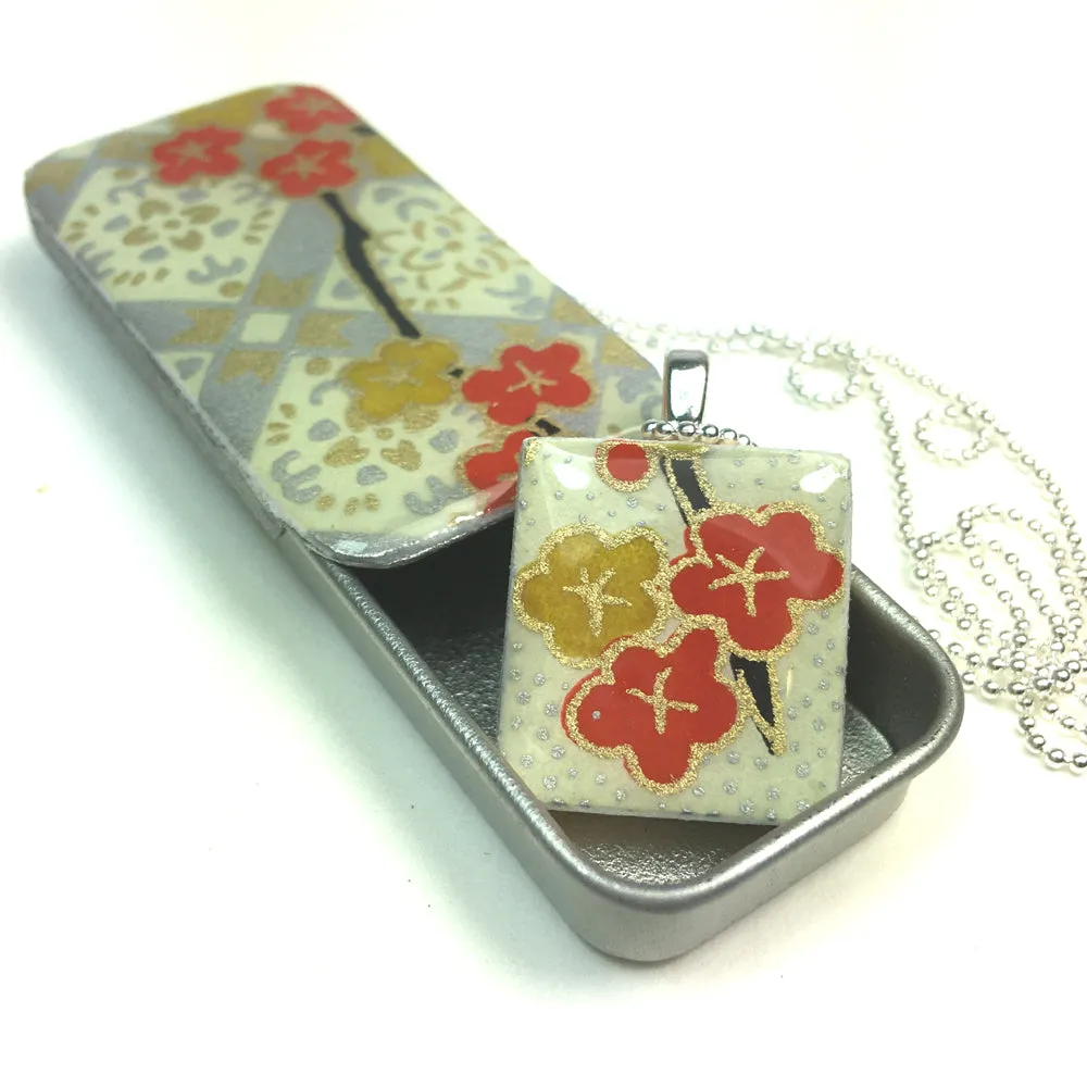 A Scrabble Tile Pendant and Teeny Tiny Tin Kim Silk