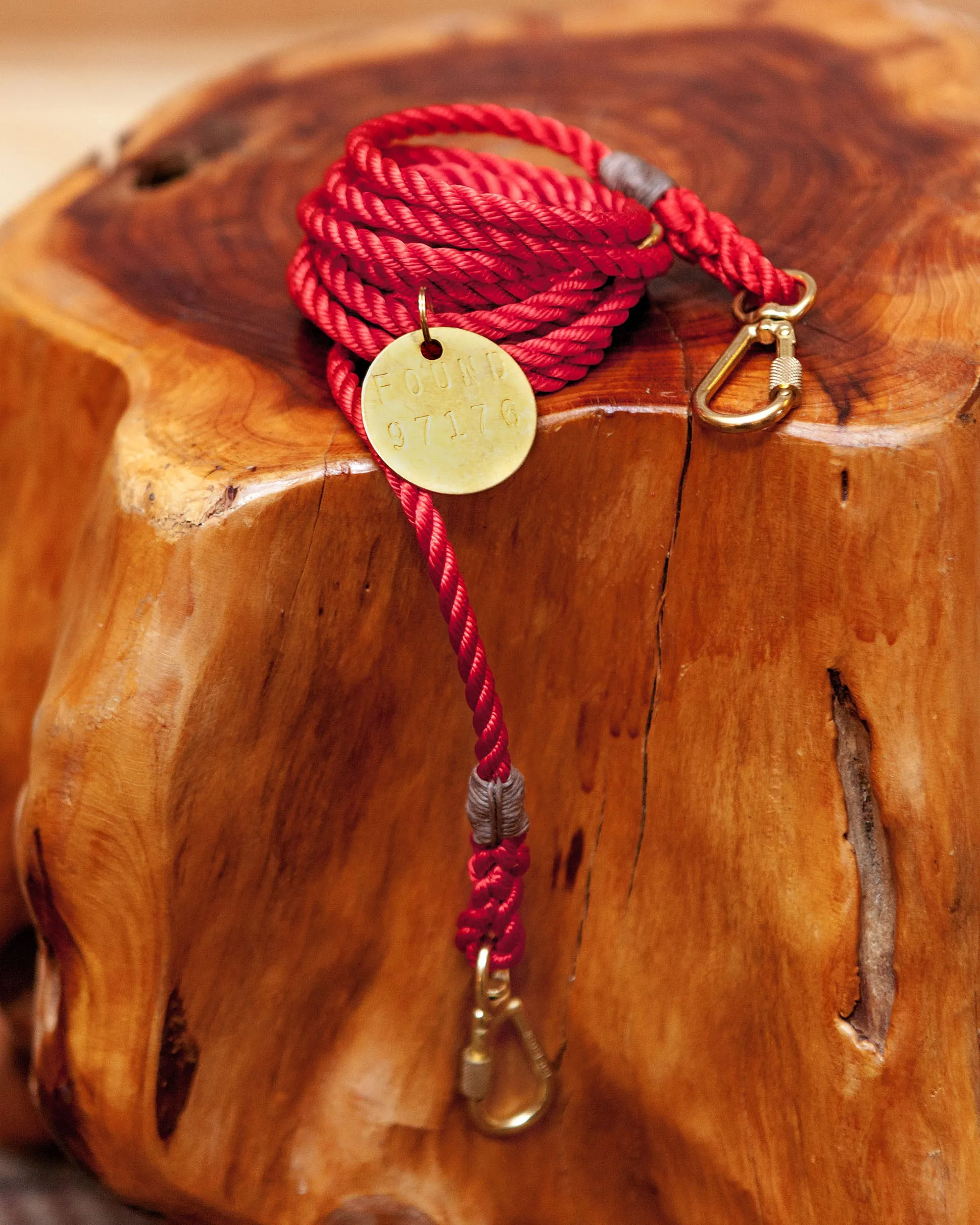 Adjustable Rope Lead in Red (FINAL SALE)