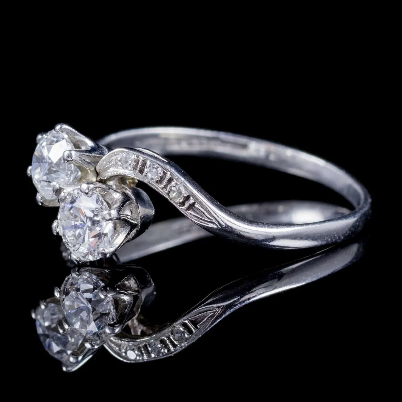 Antique Edwardian Diamond Twist Ring Platinum Engagement Ring Circa 1915