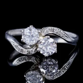 Antique Edwardian Diamond Twist Ring Platinum Engagement Ring Circa 1915