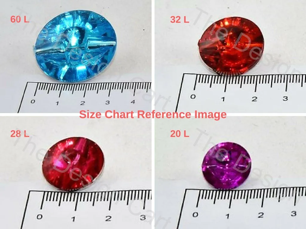 Assorted Pack Faceted Crystal Button