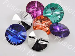 Assorted Pack Faceted Crystal Button