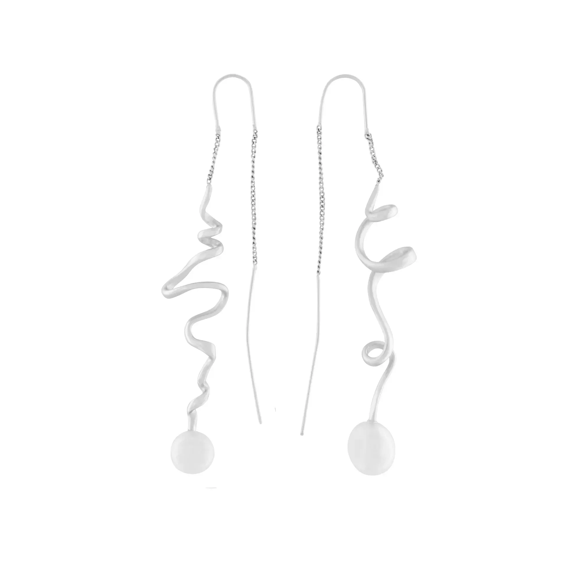 Audrey Organic Chain Earring Silver Plating