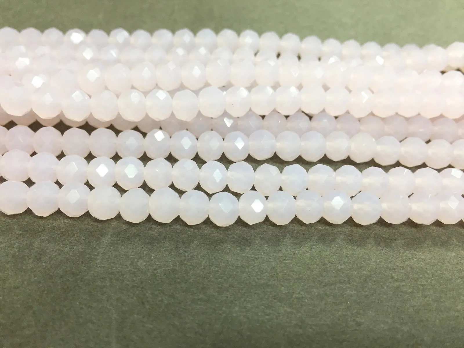 Baby Pink Opal Tyre Crystal Glass Beads