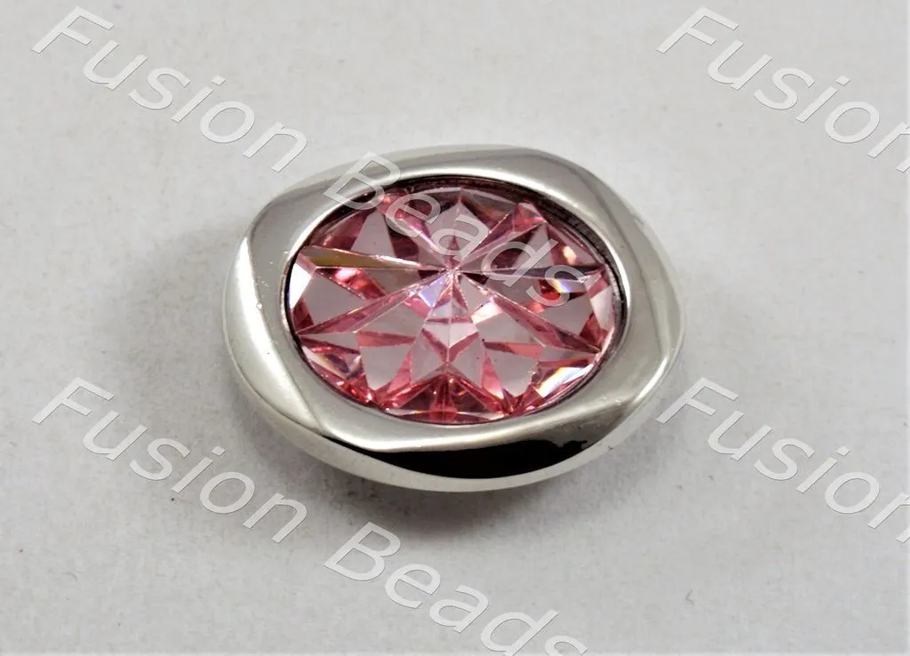 Baby Pink Sunflower Crystal Button