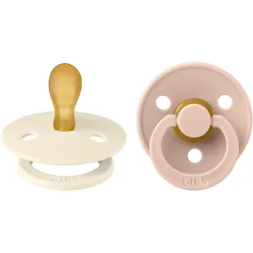 Bibs Colour Latex Symmetrical Pacifier 2-pack Ivory/Blush