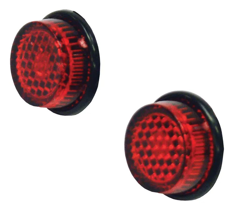 Bike It Biketek 2x Self-Adhesive Stick-on Red Round Circular Trailer Caravan Reflectors 20mm