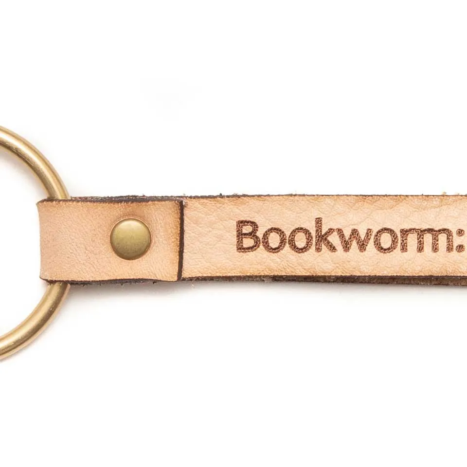 Bookworm Leather Keychain