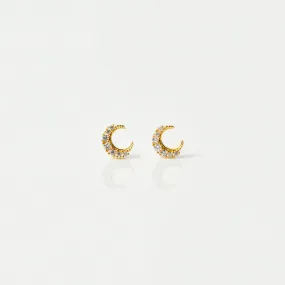 Celestial Moon Stud Earrings