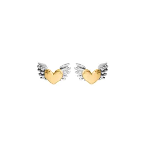 Chubby Winged Heart Earrings