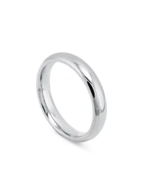 Classic Court Shaped Platinum Wedding Band (4mm Width)