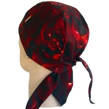 Classic Skull Cap - Ghost Classic Skulls on Red