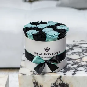 Classic White Box | Black & Turquoise Roses