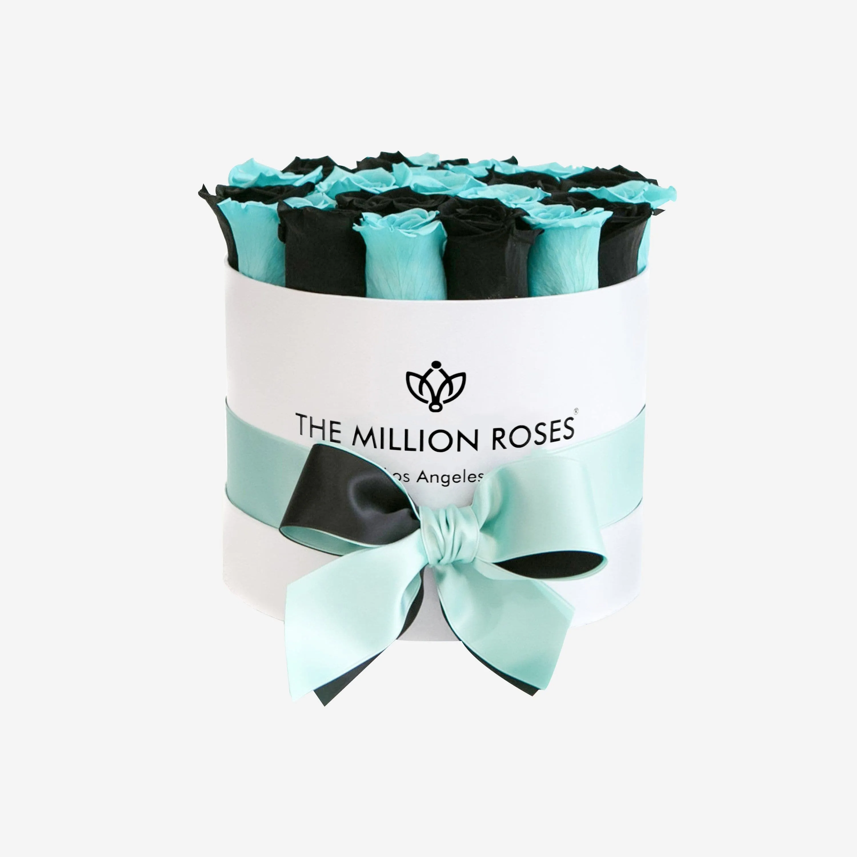 Classic White Box | Black & Turquoise Roses