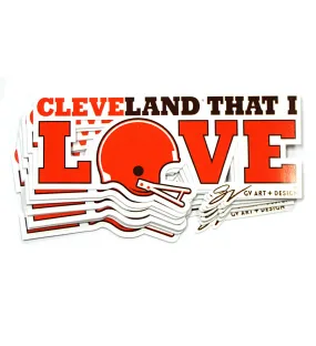 Cleveland That I Love Football Sticker