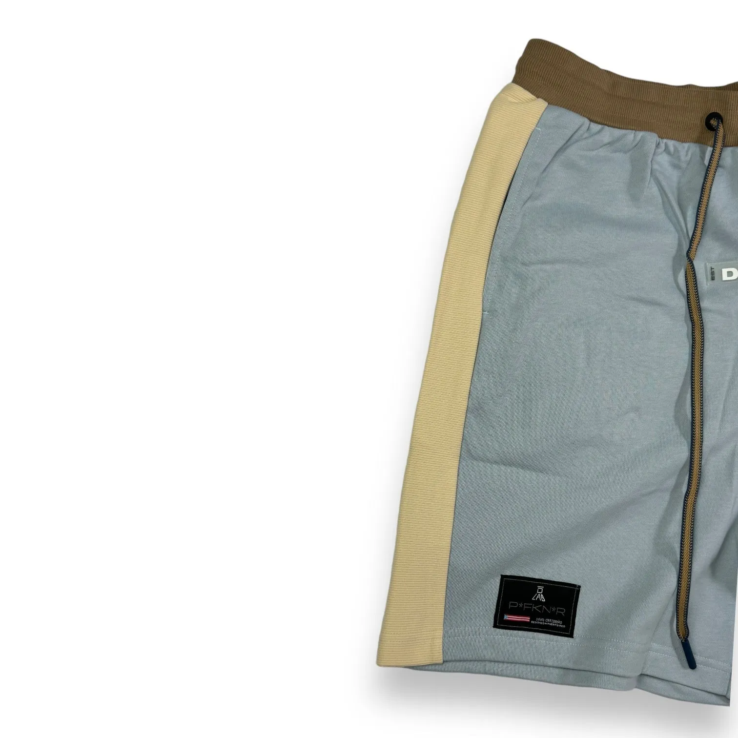 DLAB Oversized Shorts Baby Blue/Cream/Brown