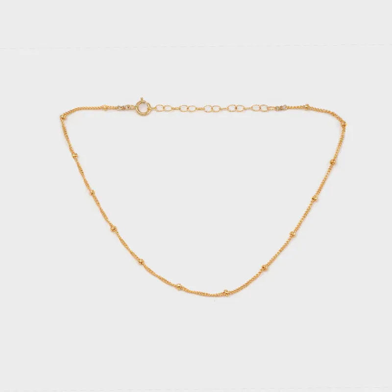 Dotted Chain Anklet- Gold Filled