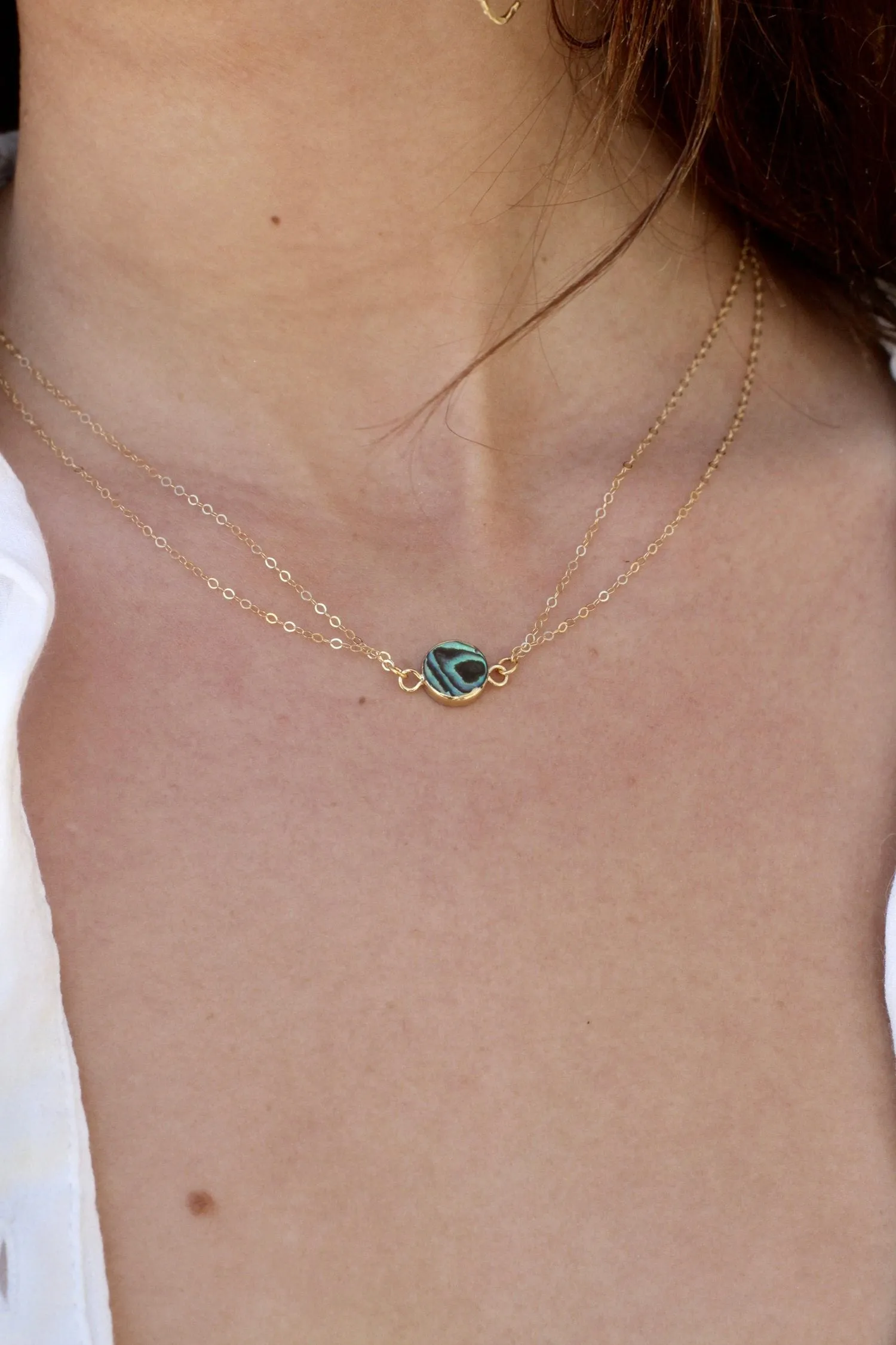 Double Chain Abalone Necklace by Toasted Jewelry