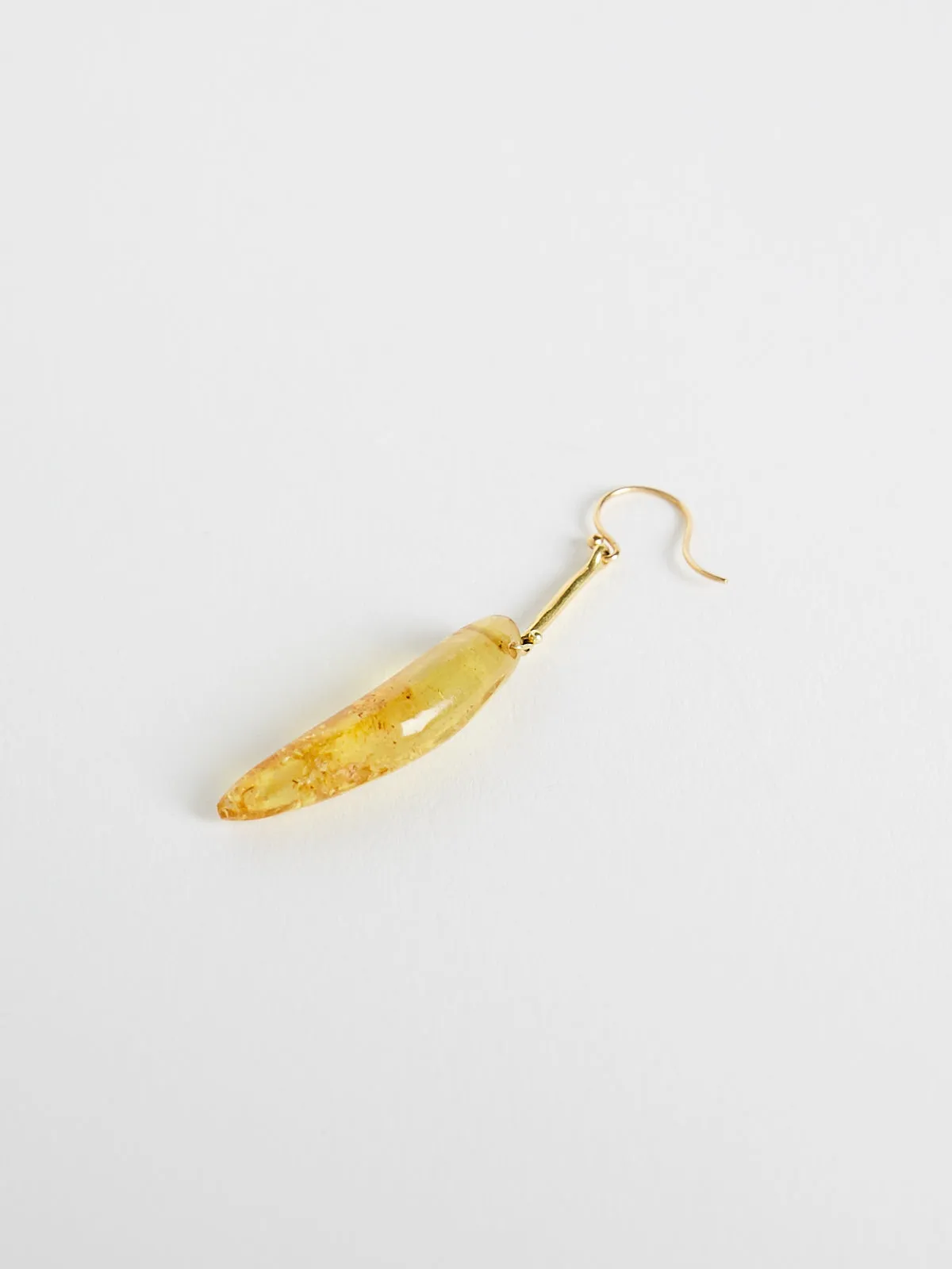 Earrings in 18k Yellow Gold with Hand Cut Amber Horn