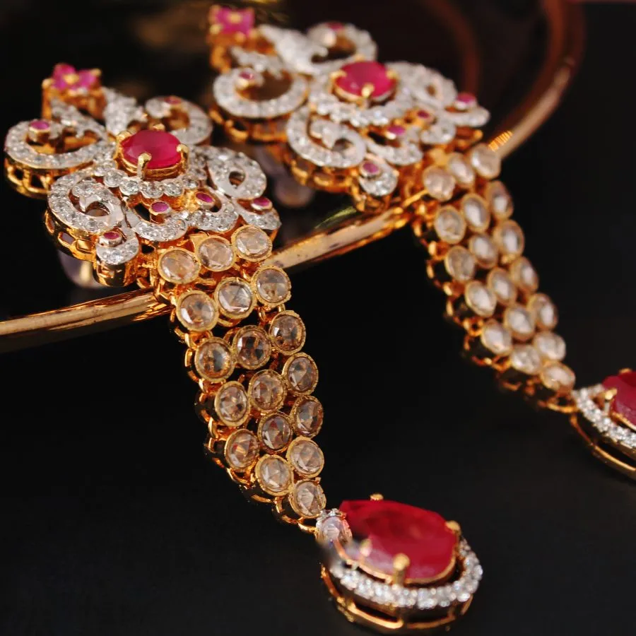 Earrings with Chetum and Champagne Zircons