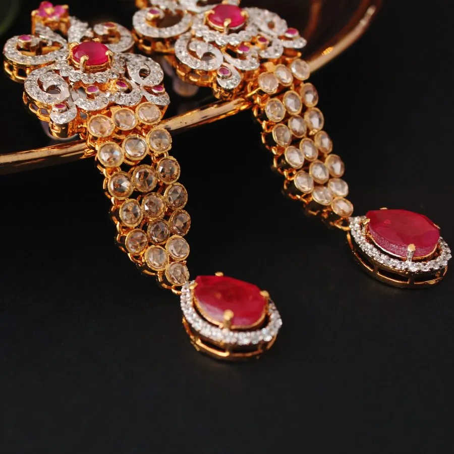 Earrings with Chetum and Champagne Zircons