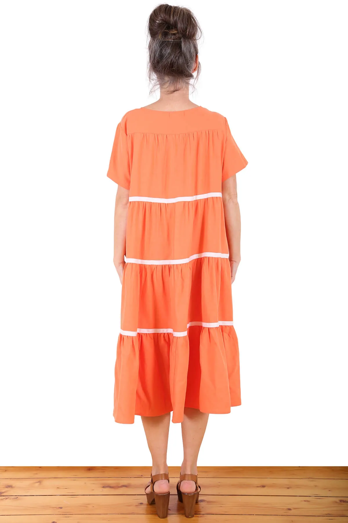 Fremantle Bay Dress Orange in Cotton Blend