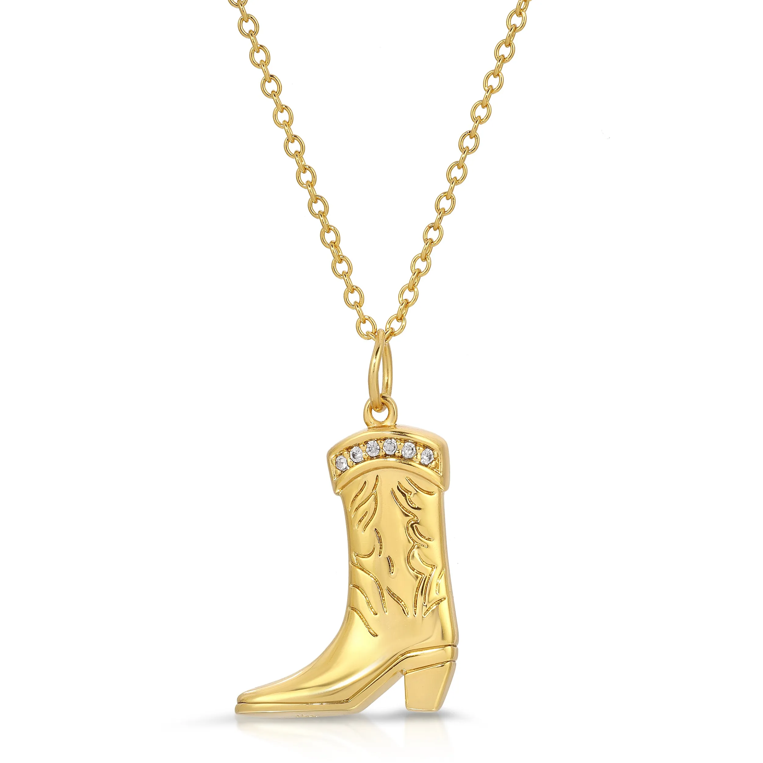 Giddy Up Cowgirl Boot Necklace