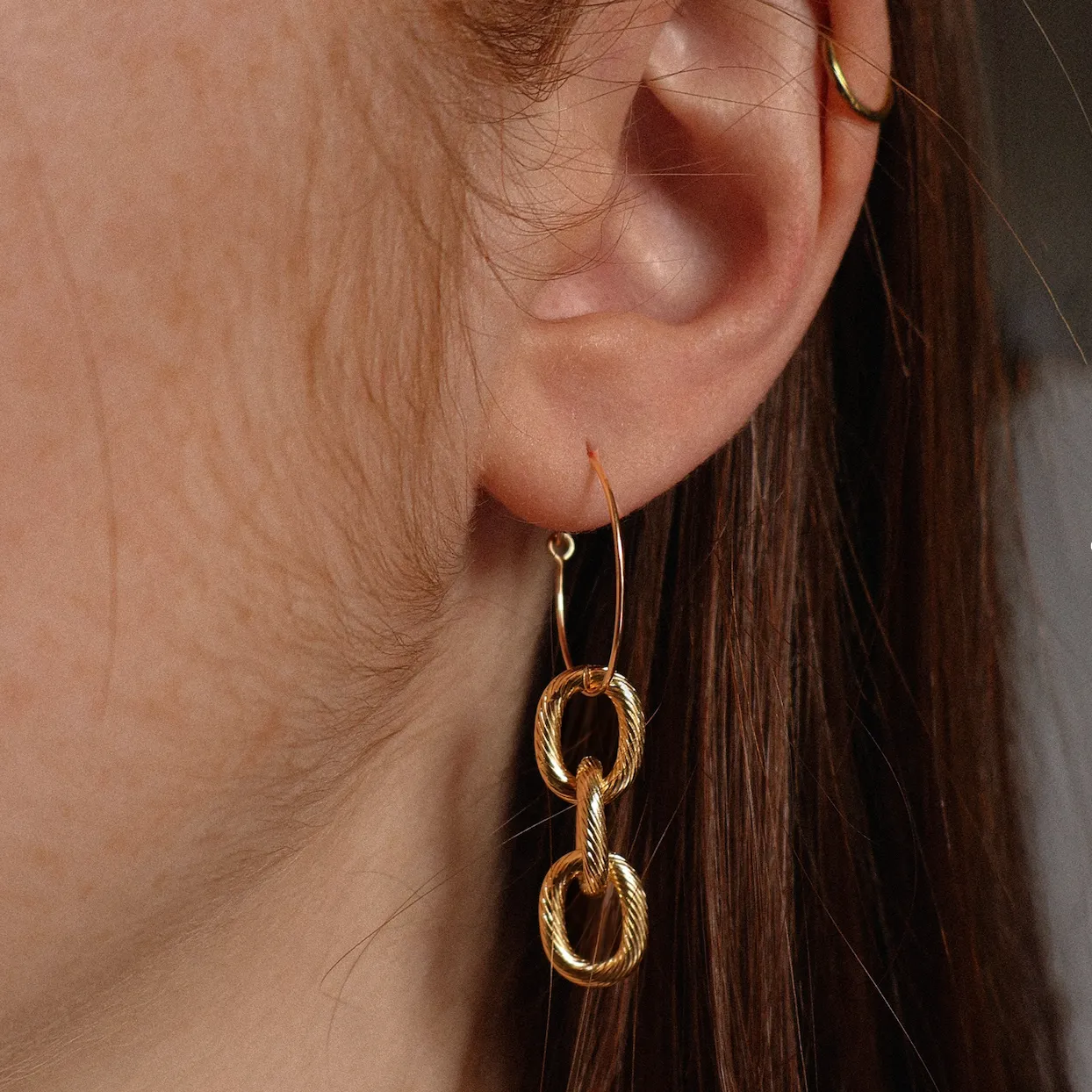 Gilded Chain Hoops