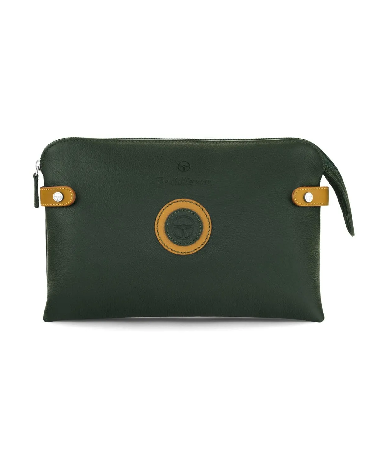 GLOBETROTTER - Full-grain Leather Document Case - British Green/Tan