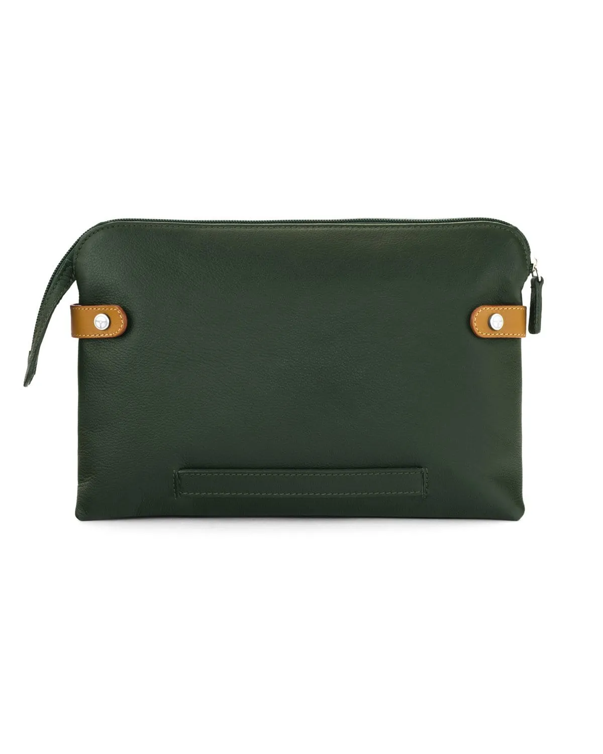 GLOBETROTTER - Full-grain Leather Document Case - British Green/Tan