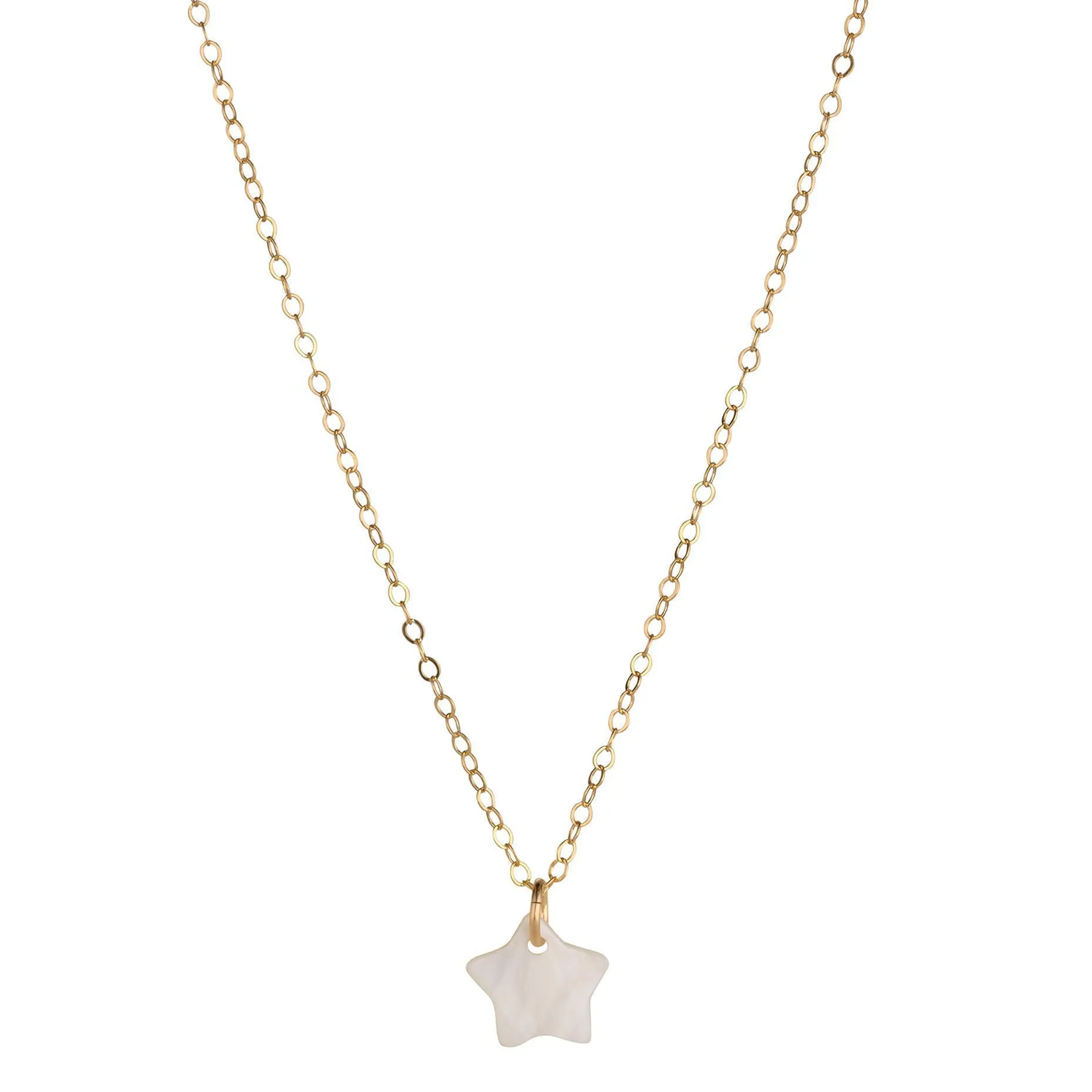 Gold Filled 10mm Freshwater Shell Star Pendant Necklace