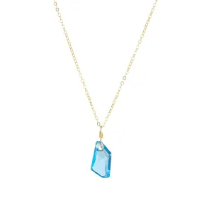 Gold Filled & 18mm Aquamarine Crystal Pendant