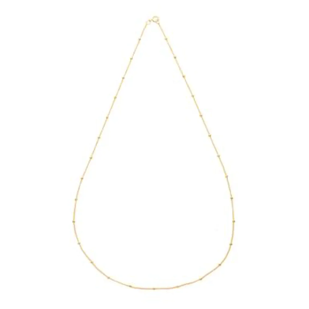 Gold Filled Beaded Satellite Chain Necklace