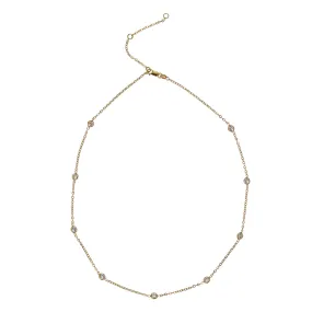 Gold Filled Cubic Zirconia Satellite Chain Necklace