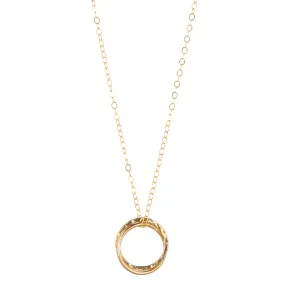 Gold Filled Double Circle Fused Pendant Necklace