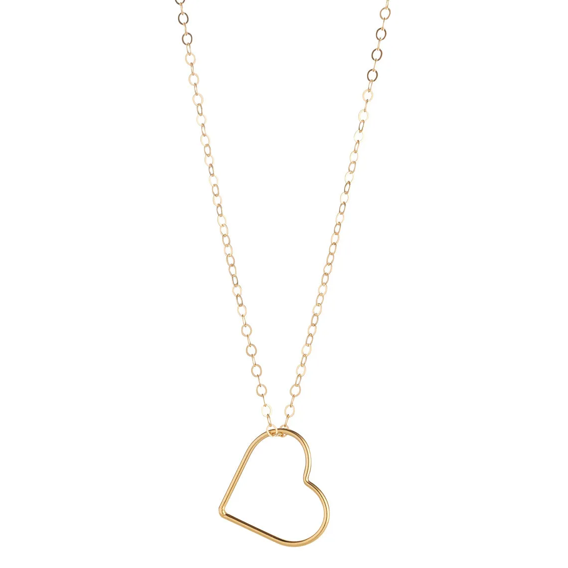 Gold Filled Heart Outline Pendant Necklace