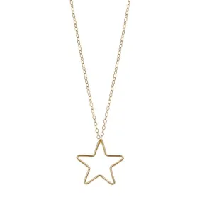 Gold Filled Large Star Pendant Necklace