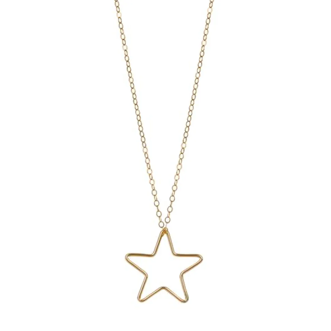 Gold Filled Large Star Pendant Necklace