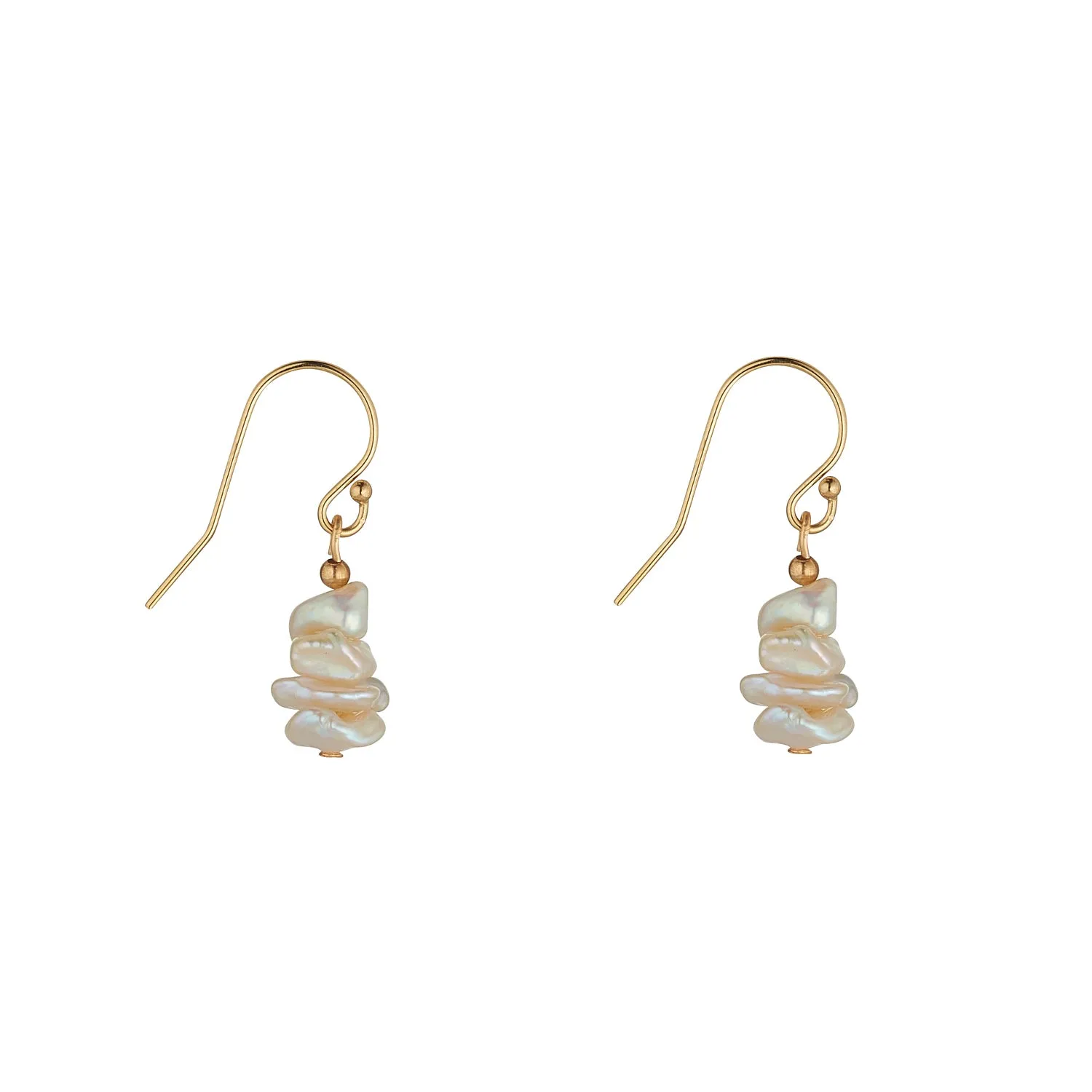 Gold Filled Mini Saucer Pearl Drop Earrings