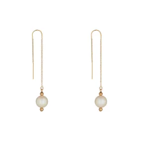 Gold Filled Pearl Threader Earrings